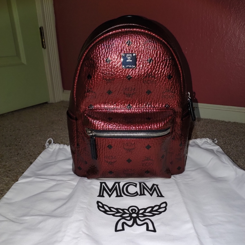 Authebtic MCM Backpack. Scooter Red